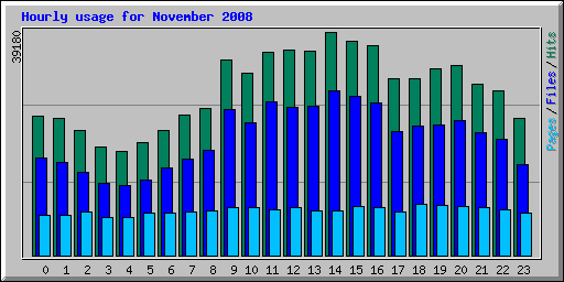 Hourly usage for November 2008