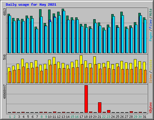 Daily usage for May 2021