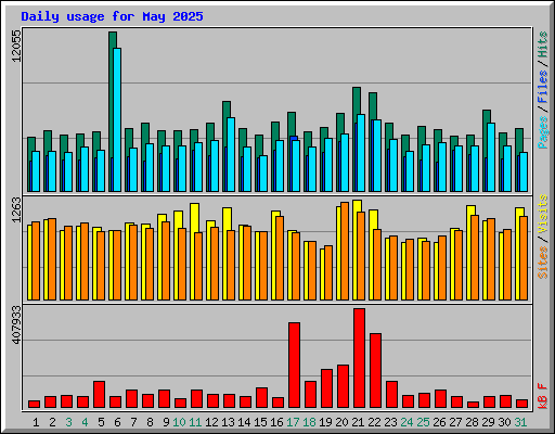 Daily usage for May 2025