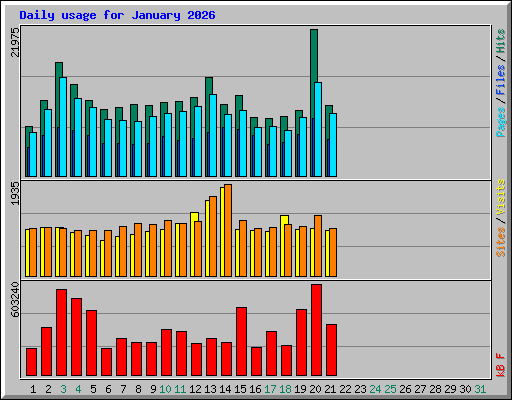 Daily usage for January 2026