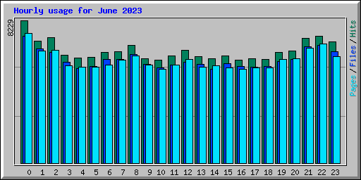 Hourly usage for June 2023