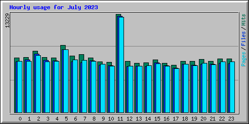 Hourly usage for July 2023