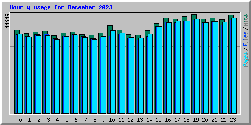 Hourly usage for December 2023